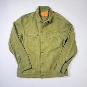 Taylor Stitch The Long Haul Jacket Men's sz 40 Green Herringbone  Trucker